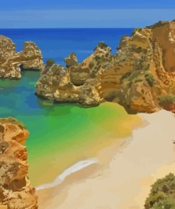 Beautiful Beach In Albufeira City Diamond Painting