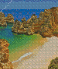 Beautiful Beach In Albufeira City Diamond Painting