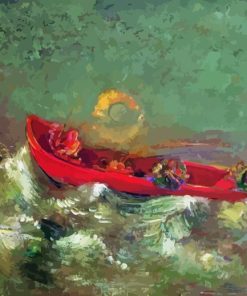 La Barque Rouge By Odilon Redon Diamond Painting