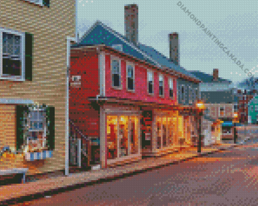 Marblehead Town Buildings Diamond Painting