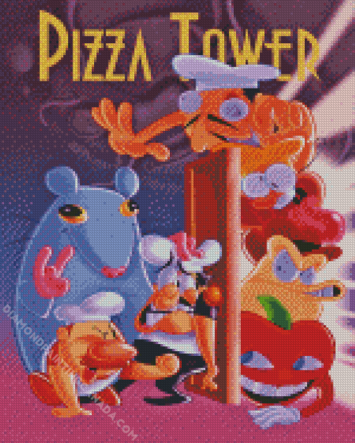 Pizza Tower Poster Diamond Painting