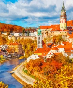 Cesky Krumlov Town Diamond Painting