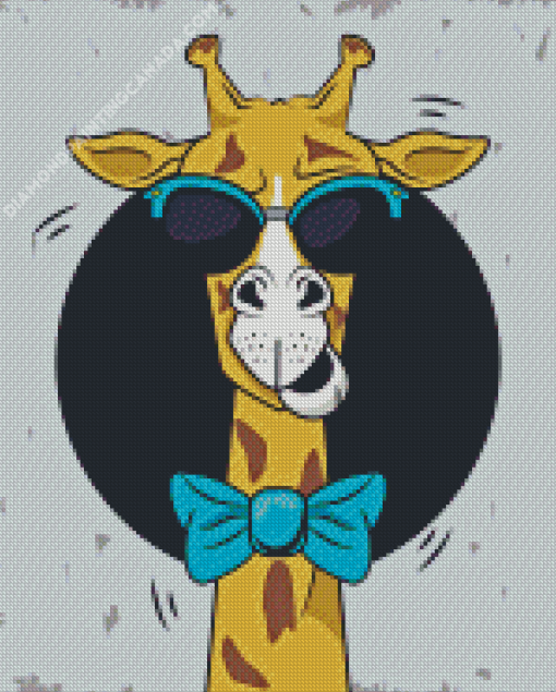 Giraffe Wearing Glasses Diamond Painting