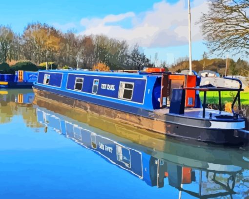 The Earl Blue Narrow Boats Diamond Painting