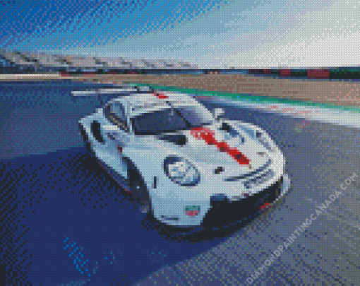 White Porsche Motorsport Diamond Painting