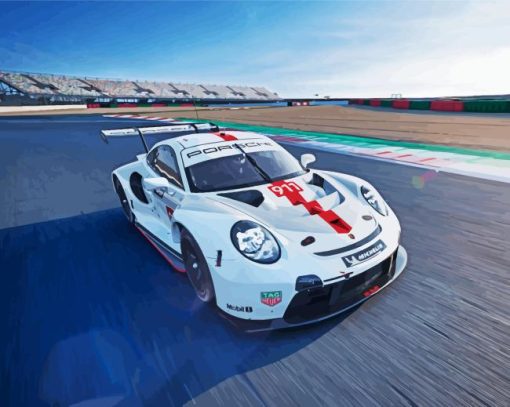 White Porsche Motorsport Diamond Painting