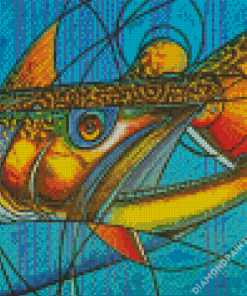 Abstract Brook Trout Fish Diamond Painting