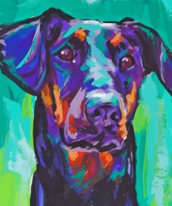 Abstract Dobermann Dog Diamond Painting