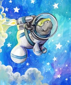 Astronaut Manatee Art Diamond Painting