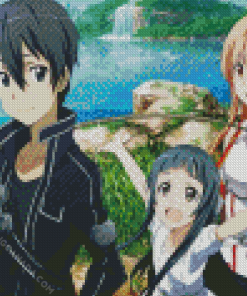 Asuna And Sao Kirito And Yui Diamond Painting