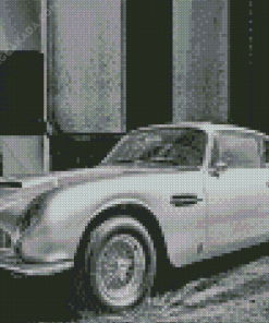 Black And White James Bond Car Diamond Painting