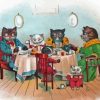 Cats At Dinner Table Diamond Painting