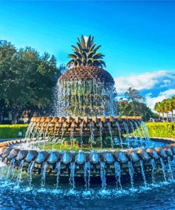 Charleston Pineapple Fountain Diamond Painting