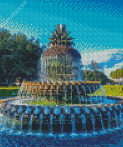 Charleston Pineapple Fountain Diamond Painting