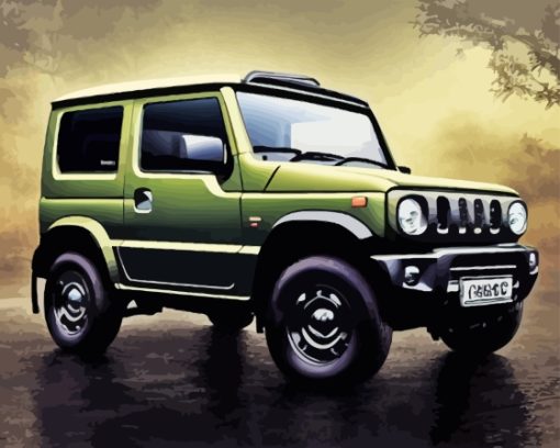 Dark Green Suzuki Jimny Diamond Painting