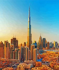 Dubai Burj Khalifa Skyline Diamond Painting