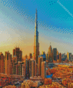 Dubai Burj Khalifa Skyline Diamond Painting