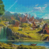 Fantasy Village Scene Diamond Painting