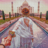 Follow Me To Taj Mahal Diamond Painting