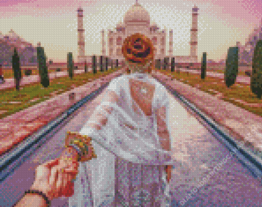 Follow Me To Taj Mahal Diamond Painting