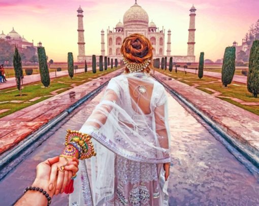 Follow Me To Taj Mahal Diamond Painting