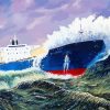 Freighter Ocean Waves Diamond Painting