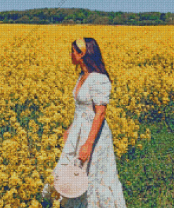 Girl In Countryside Diamond Painting