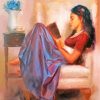 Girl Reading Book Art Diamond Painting