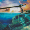 Huey Helicopters In Water Diamond Painting