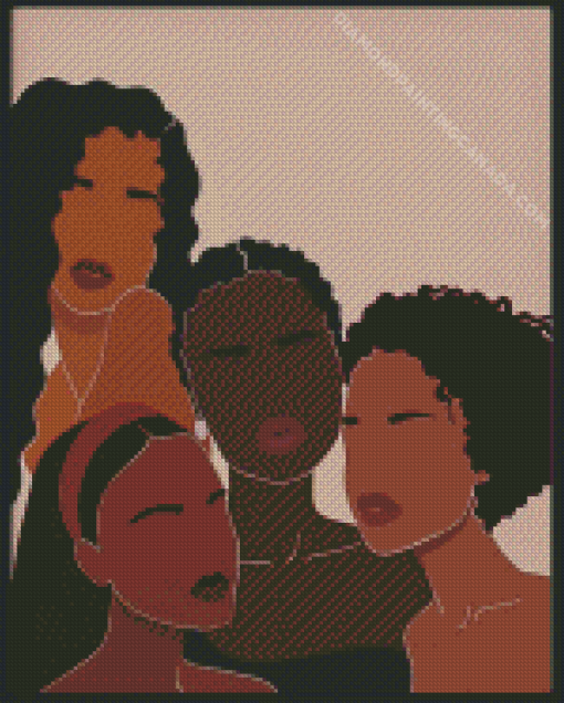 Illustration Black Girlfriends Diamond Painting