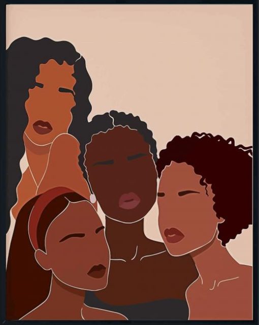 Illustration Black Girlfriends Diamond Painting