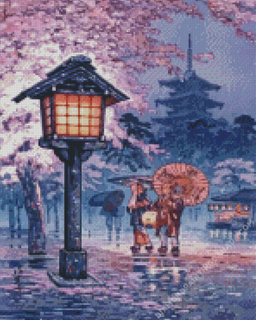 Japanese Rainy Day Art Diamond Painting