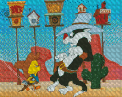 Lonney Tunes Sylvester And Tweety Diamond Painting