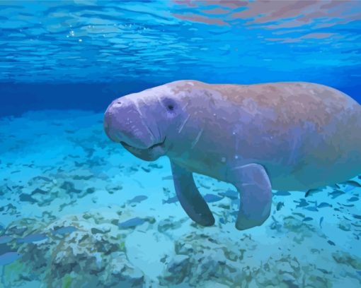 Manatee Underwater Diamond Painting