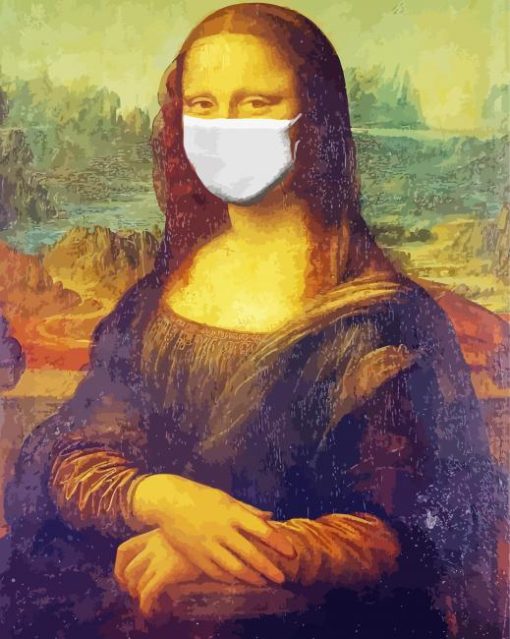 Mona Lisa With Mask Diamond Painting