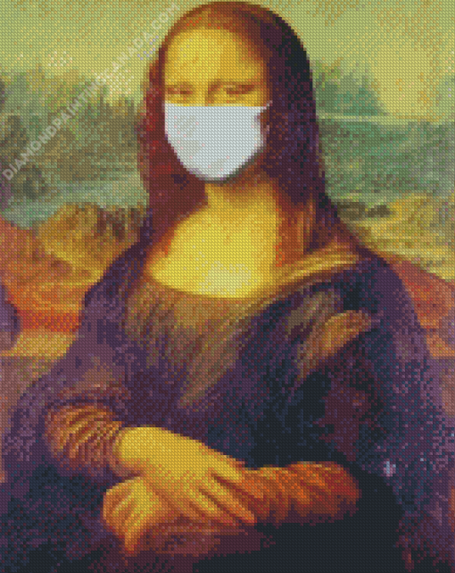 Mona Lisa With Mask Diamond Painting