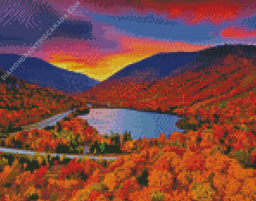 Mountain Trails Autumn Landscape Diamond Painting