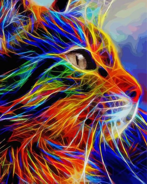 Neon Cat Animal Diamond Painting