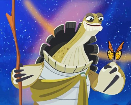 Oogway And Butterfly Diamond Painting