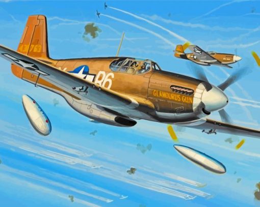 P51 Mustang Fighter Art Diamond Painting