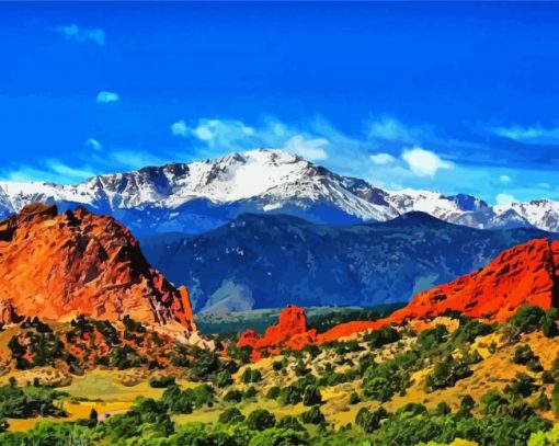 Pikes Peak Colorado Landscape Diamond Painting