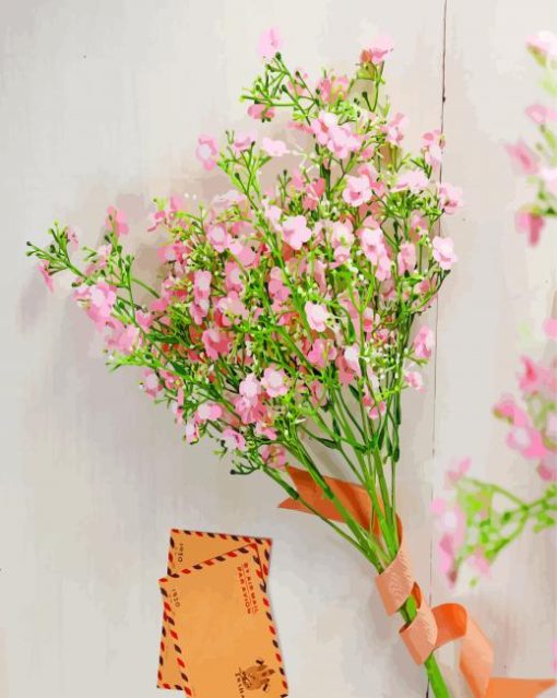 Pink Babys Breath Plants Diamond Painting