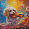 Poodle Dog With Violin Diamond Painting