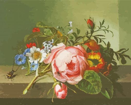 Posy Of Flowers With A Beetle Diamond Painting