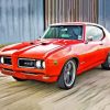 Red 1969 Pontiac Car Diamond Painting