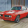 Red 1969 Pontiac Car Diamond Painting