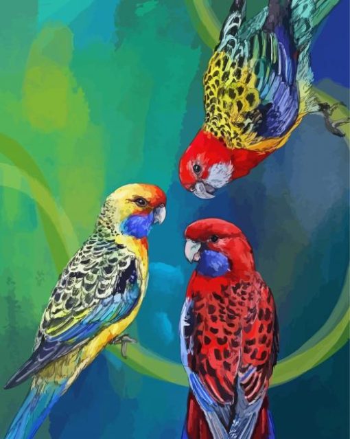 Rosellas Birds Animals Diamond Painting