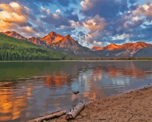 Stanley Lake Idaho Sunrise Diamond Painting