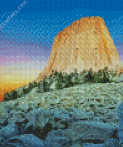 Sunset At Devil Tower Diamond Painting