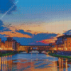 Sunset Ponte Vecchio Italy Diamond Painting